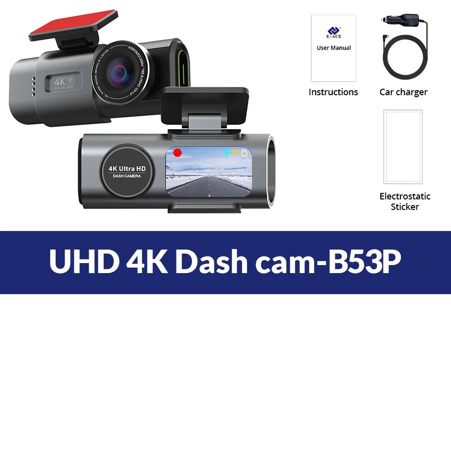 4K Dashcam for Car with GPS and Night Vision