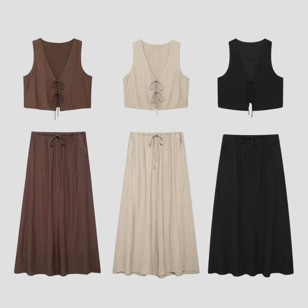 Σετ γυναικείας κομψής μίντι φούστας Séraphie | Θηλυκή ελαφρότητα και καλοκαιρινό στυλ