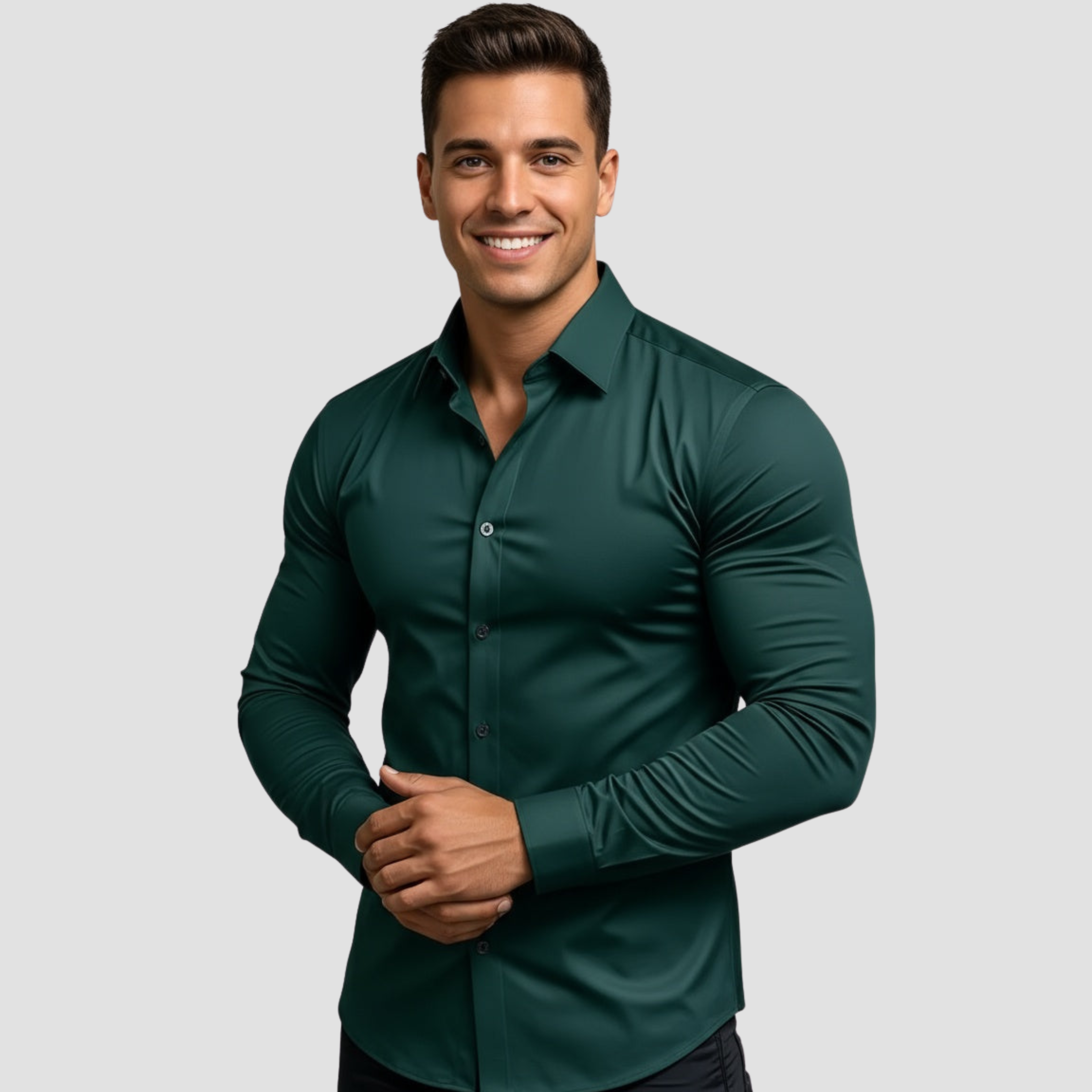 Camisa para hombre sin arrugas con elasticidad y corte moderno