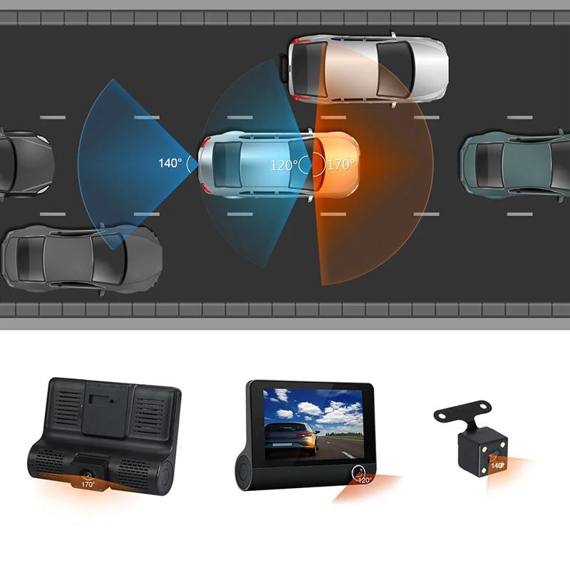 Dashcam med 3 HD-linser