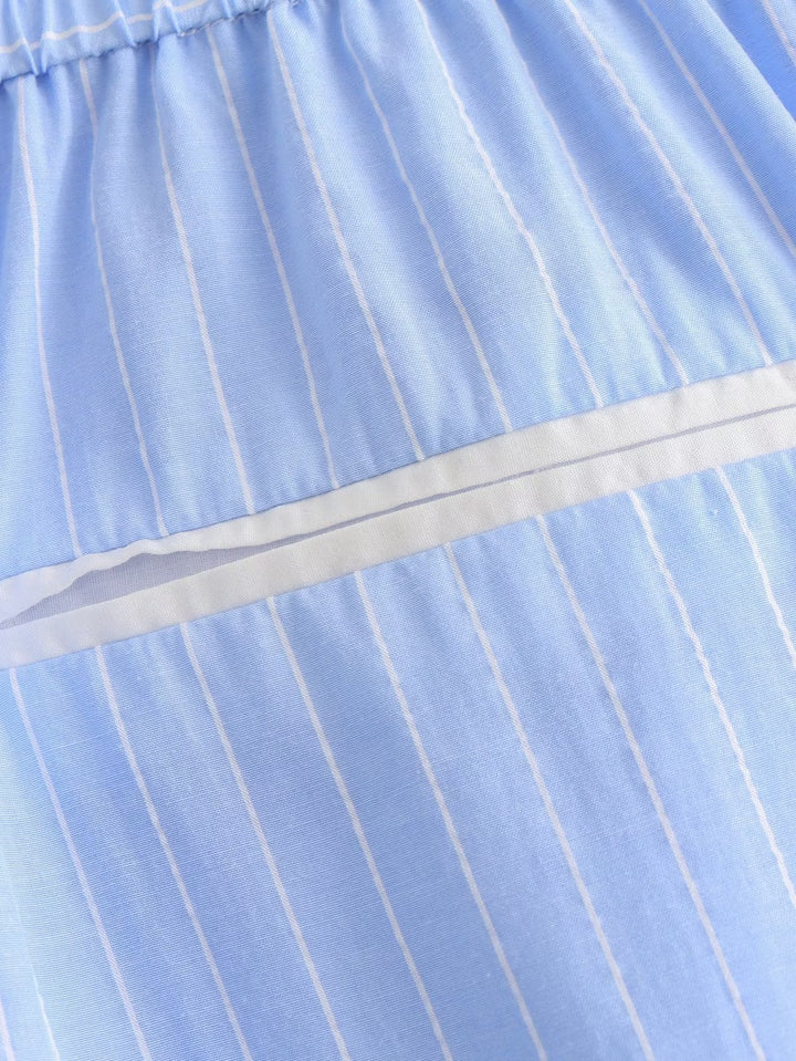 Marinda | Conjunto curto listrado de verão para mulheres - Luxuoso, estiloso e elegante