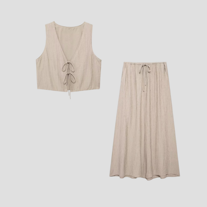 Σετ γυναικείας κομψής μίντι φούστας Séraphie | Θηλυκή ελαφρότητα και καλοκαιρινό στυλ