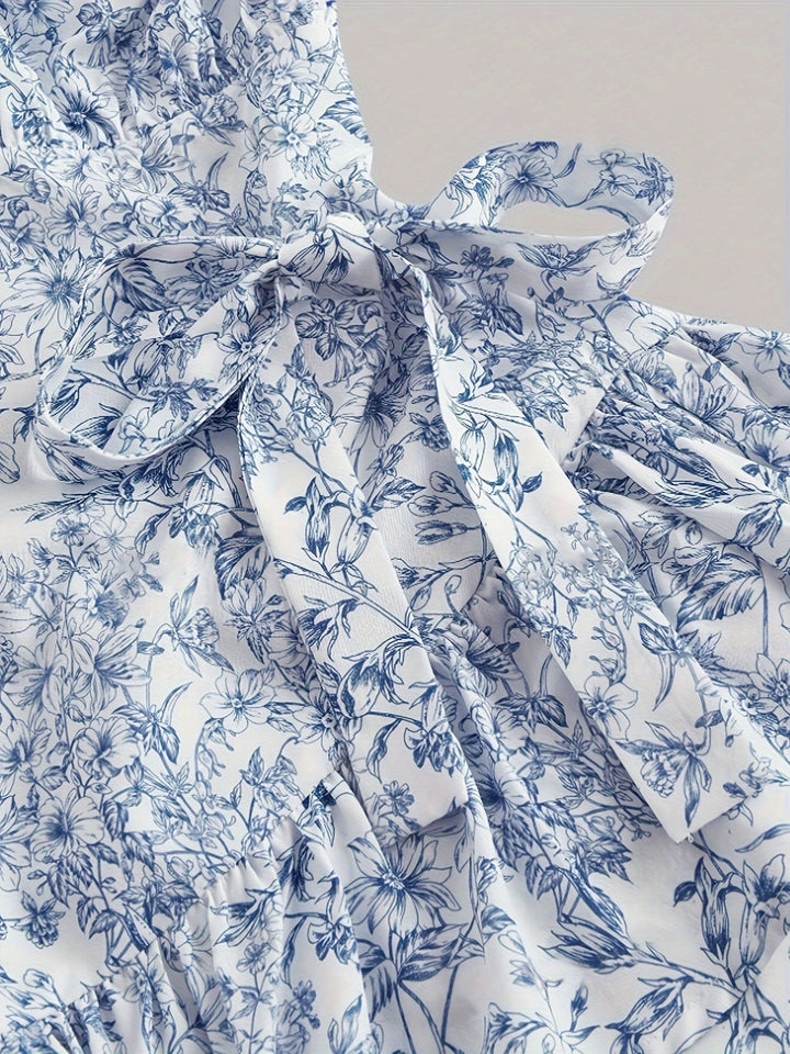 Ryle Φόρεμα Μίνι Φλοράλ Φόρεμα με γιακά και ένθετο για γυναίκες