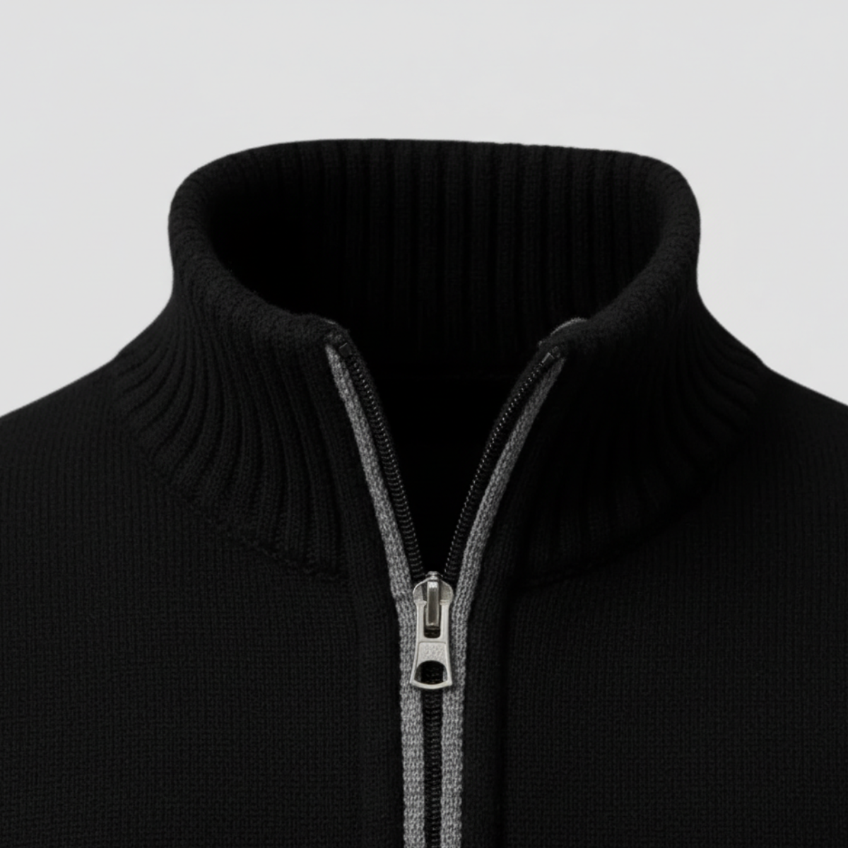 Gilet tricoté pour hommes avec fermeture éclair et poches pratiques