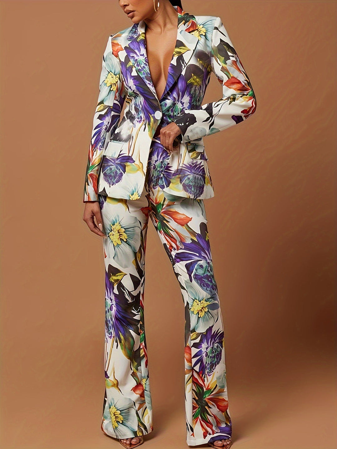 Κομψή ολόσωμη φόρμα | Λουλουδάτο μοτίβο | Θηλυκό & κομψό