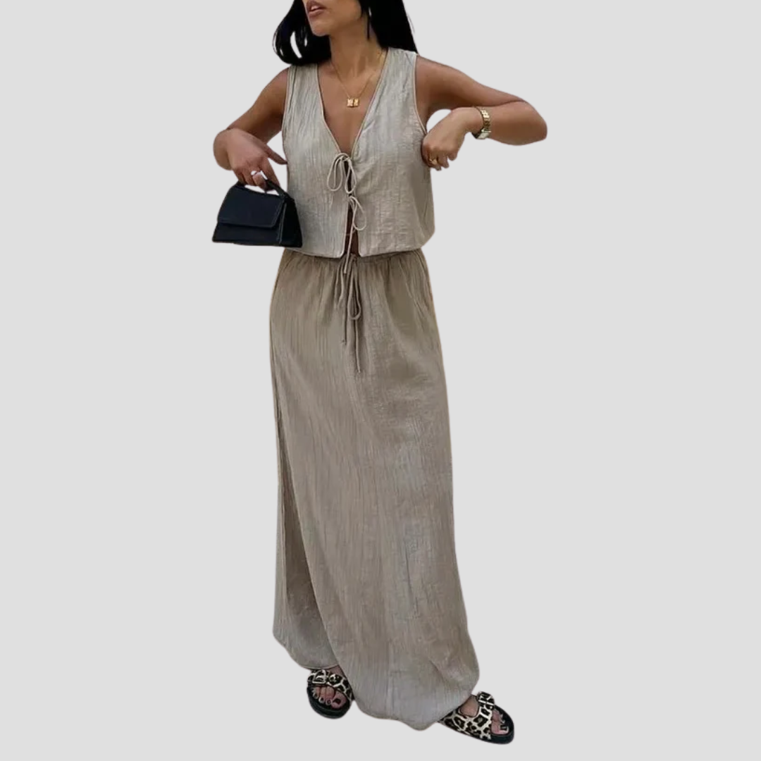 Σετ γυναικείας κομψής μίντι φούστας Séraphie | Θηλυκή ελαφρότητα και καλοκαιρινό στυλ