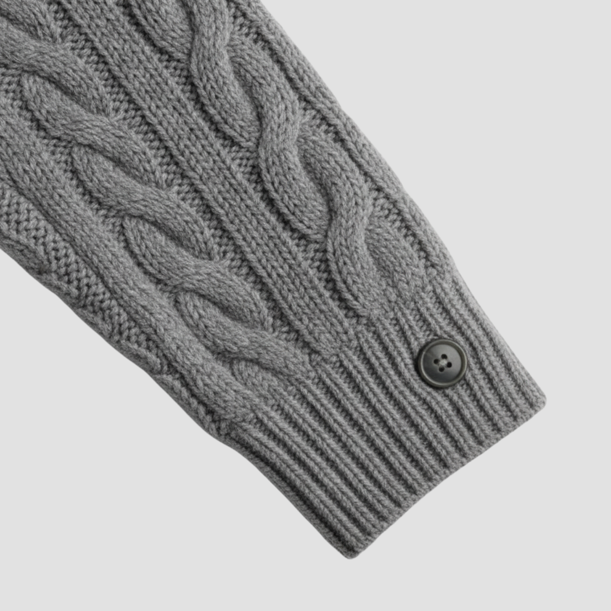 Kötött kardigán férfiaknak vastag anyagból, sálgallérral