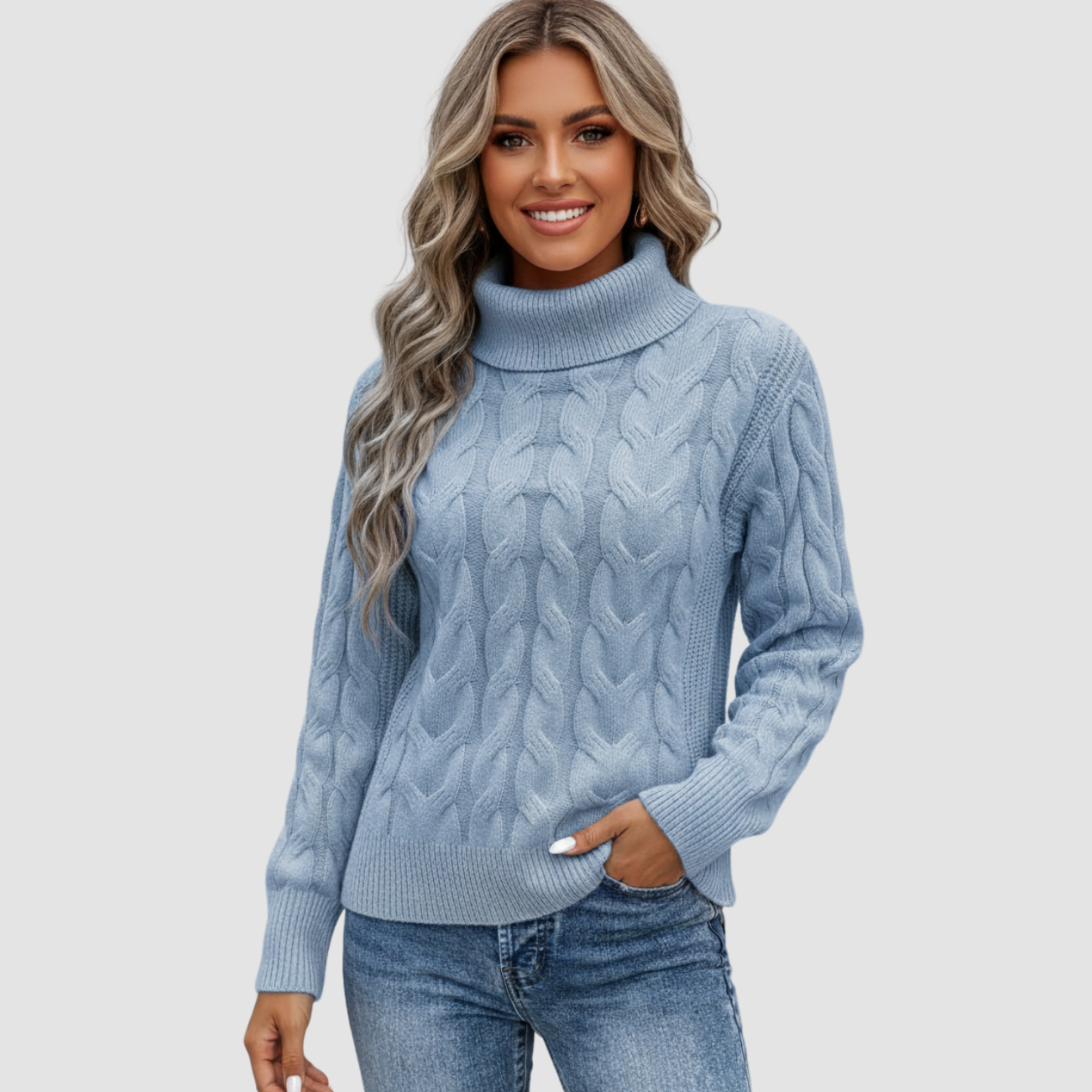 Pletený rolák pre ženy v mäkkej kvalite a nadčasovom dizajne