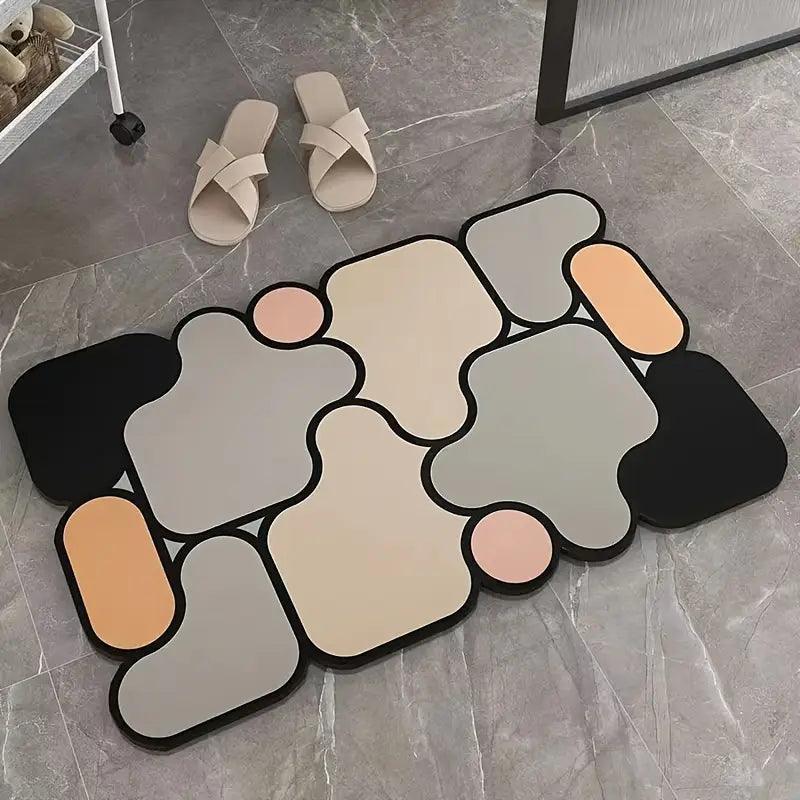 Csúszásmentes kreatív puzzle fürdőszobai szőnyeg diatómafölddel