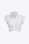 Vittoria Women's Shirt | Minimalist shirt with knot below and rolled up sleeves