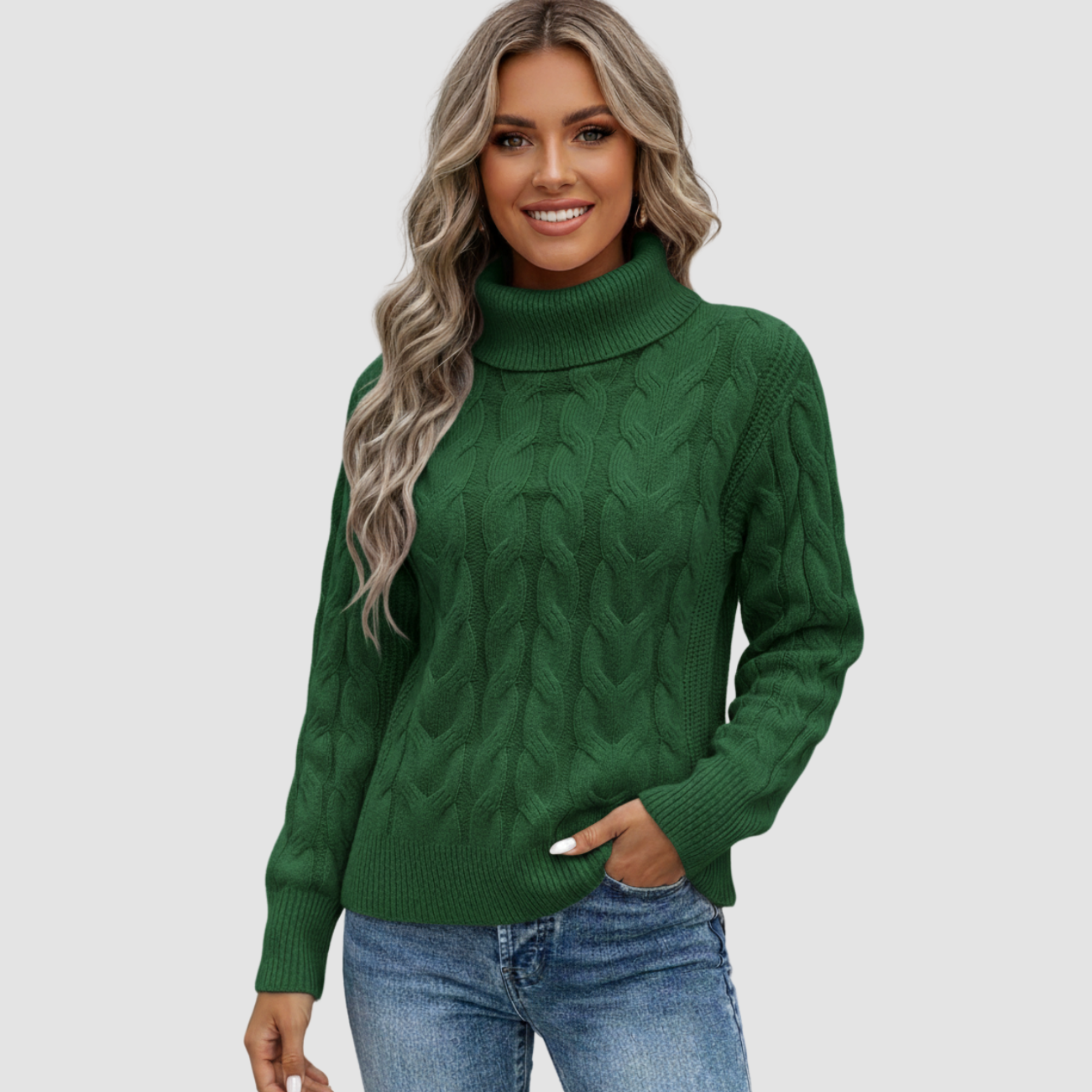 Pletený rolák pre ženy v mäkkej kvalite a nadčasovom dizajne