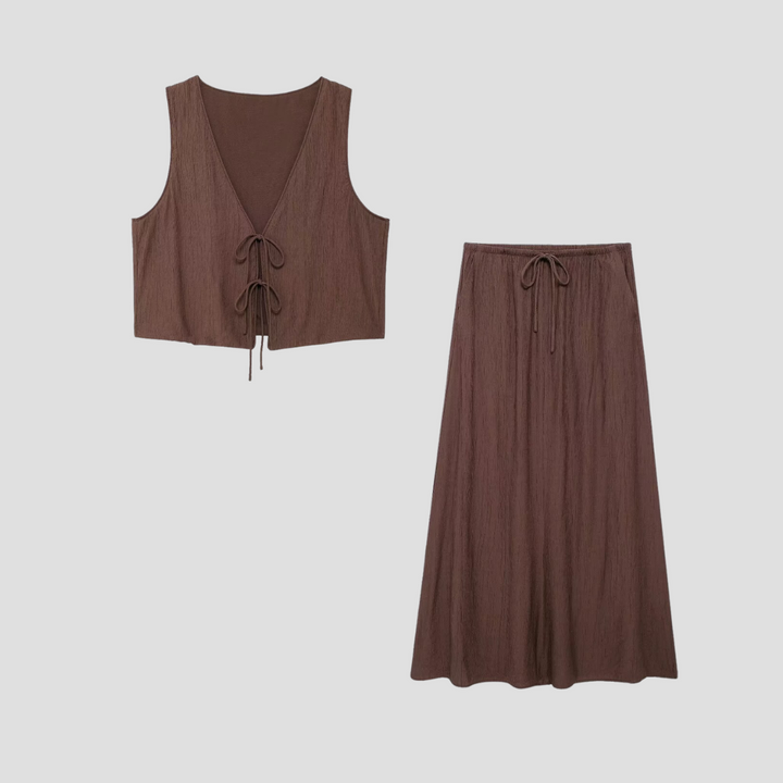 Σετ γυναικείας κομψής μίντι φούστας Séraphie | Θηλυκή ελαφρότητα και καλοκαιρινό στυλ