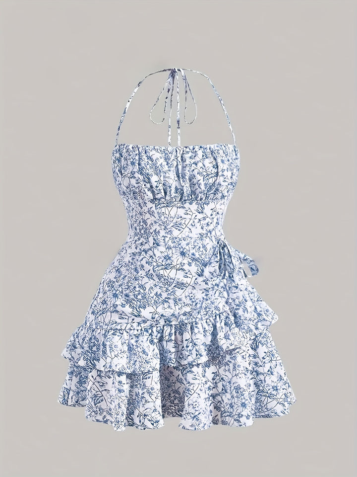 Ryle Φόρεμα Μίνι Φλοράλ Φόρεμα με γιακά και ένθετο για γυναίκες