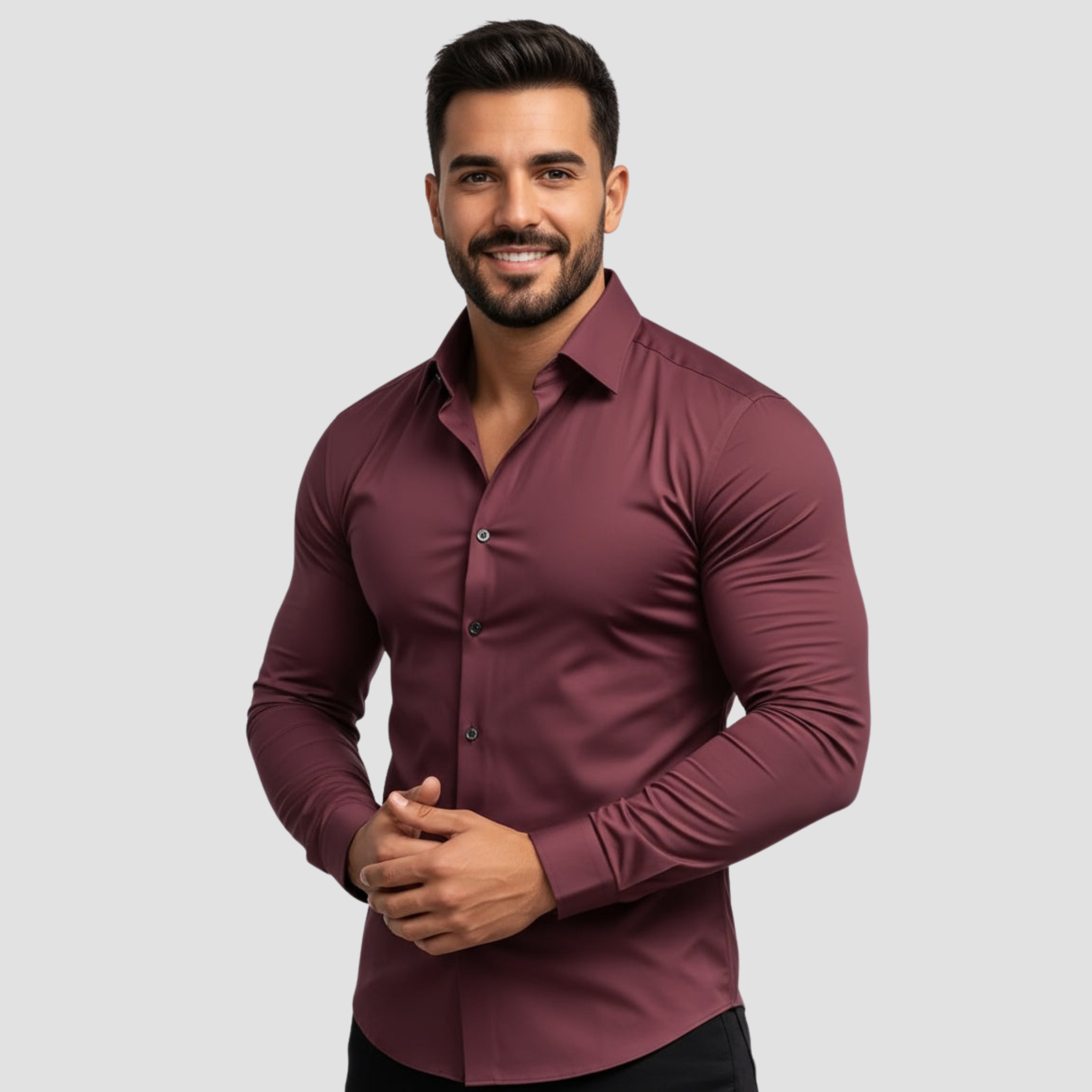 Camisa para hombre sin arrugas con elasticidad y corte moderno
