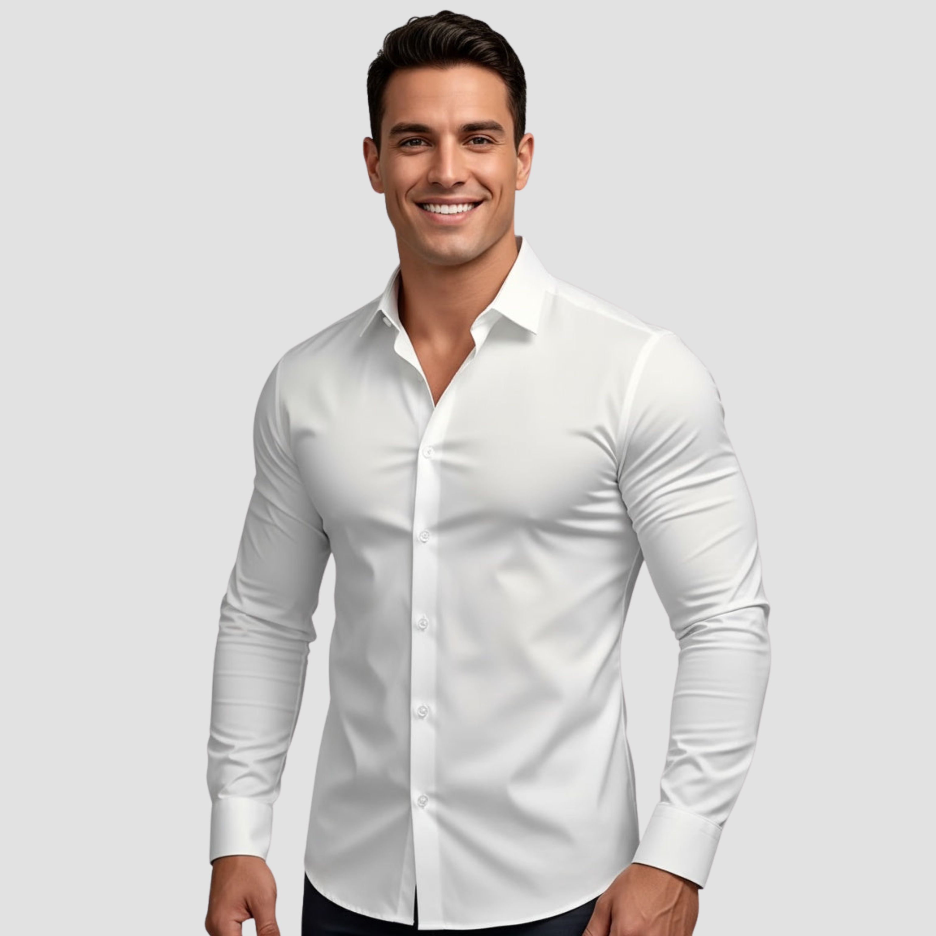 Camisa para hombre sin arrugas con elasticidad y corte moderno