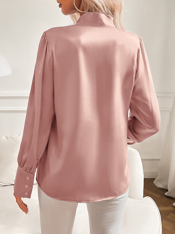 Blúzka s mašľovým golierom | Polyester | Ženský štýl