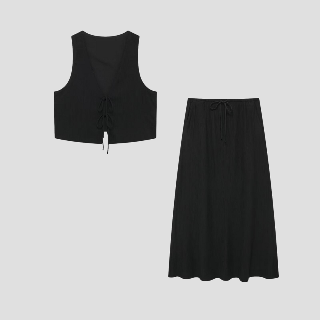 Σετ γυναικείας κομψής μίντι φούστας Séraphie | Θηλυκή ελαφρότητα και καλοκαιρινό στυλ