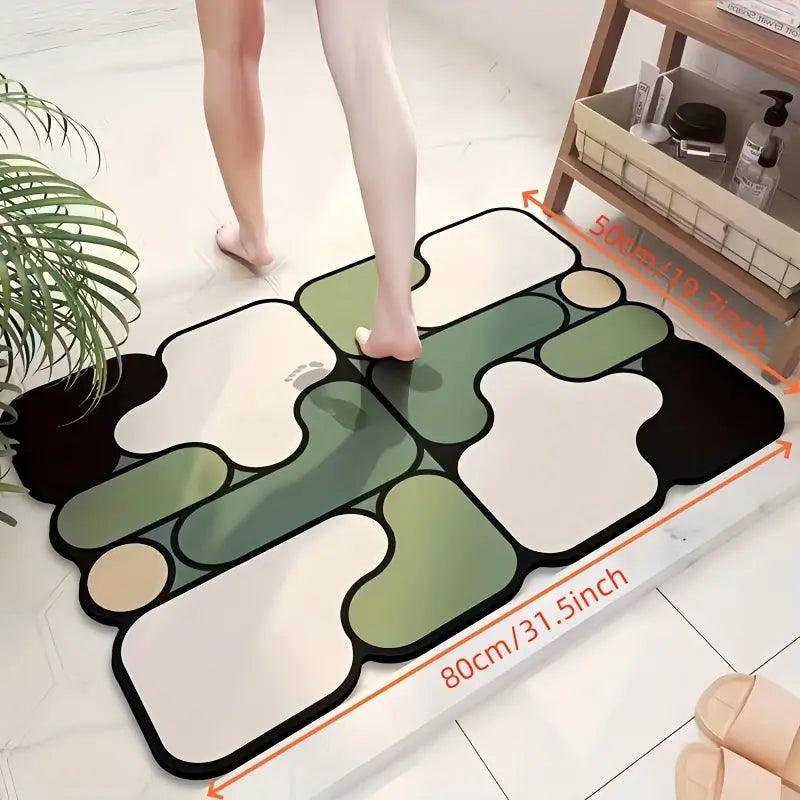 Csúszásmentes kreatív puzzle fürdőszobai szőnyeg diatómafölddel