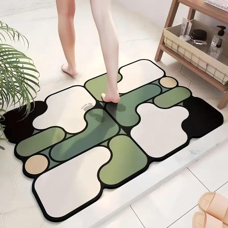 Csúszásmentes kreatív puzzle fürdőszobai szőnyeg diatómafölddel
