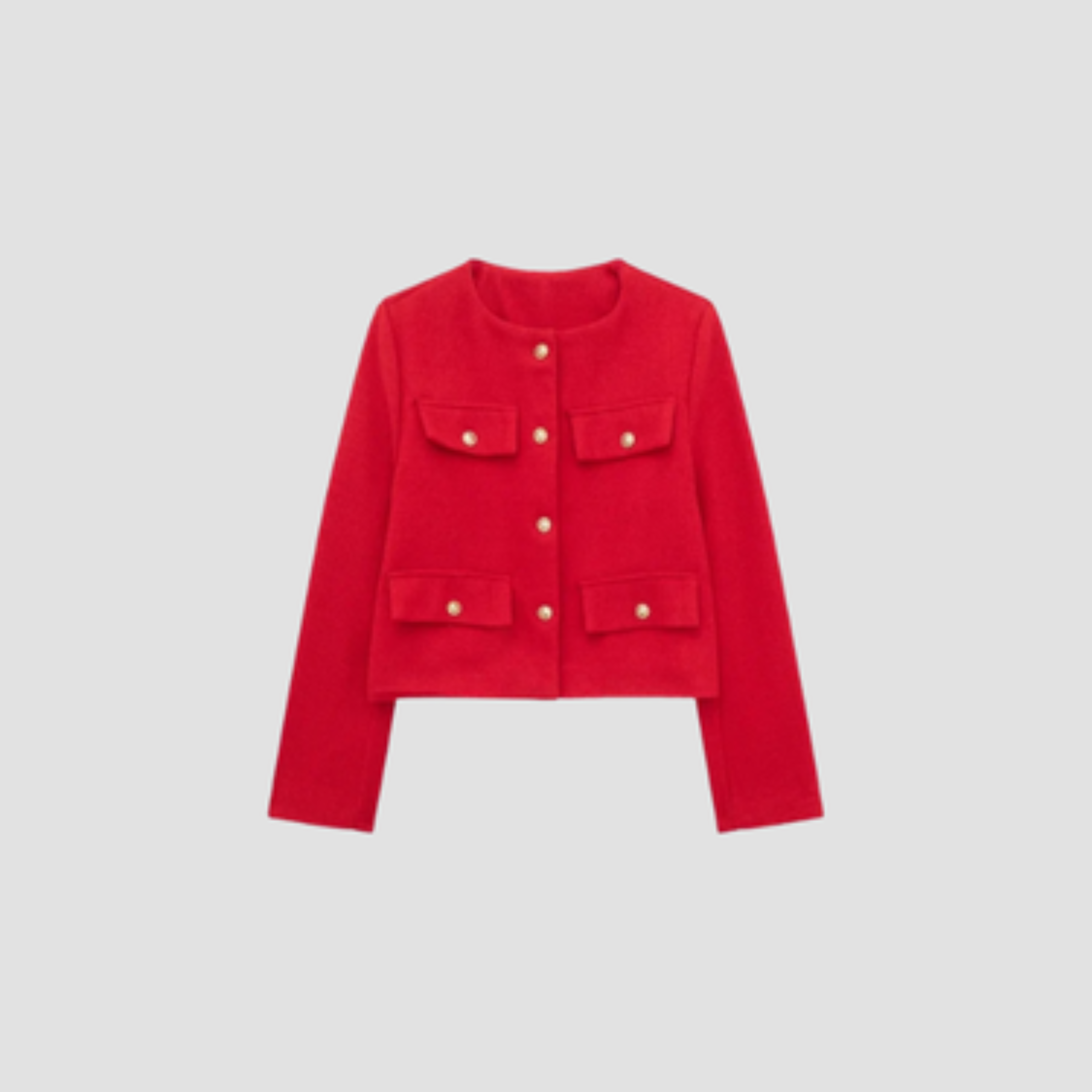 Kort blazer til kvinder med elegante guldknapper og struktureret pasform