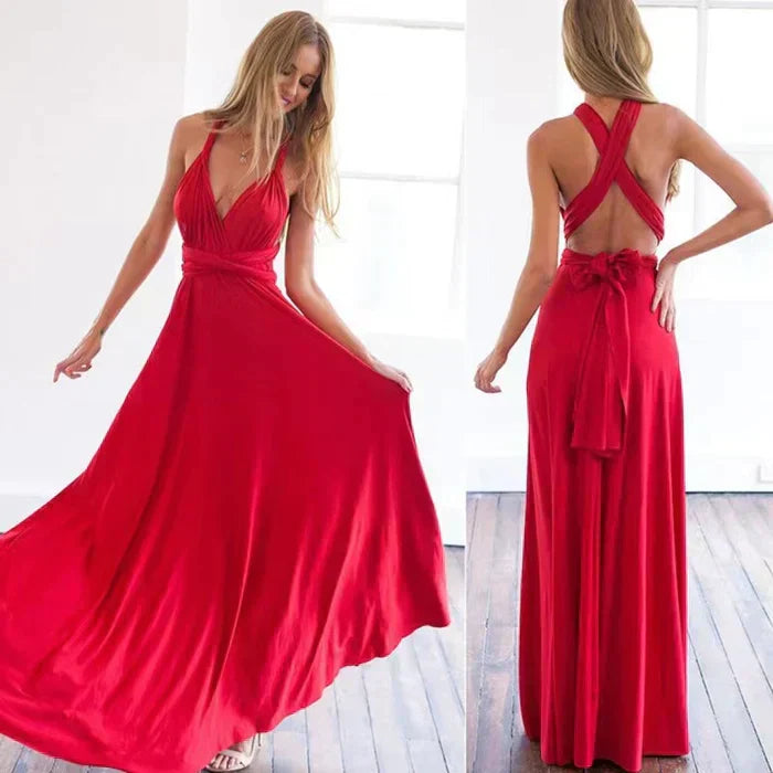 Vestido envelope Eliane para mulheres | vestido midi com decote em V e cinto em uma silhueta fluida
