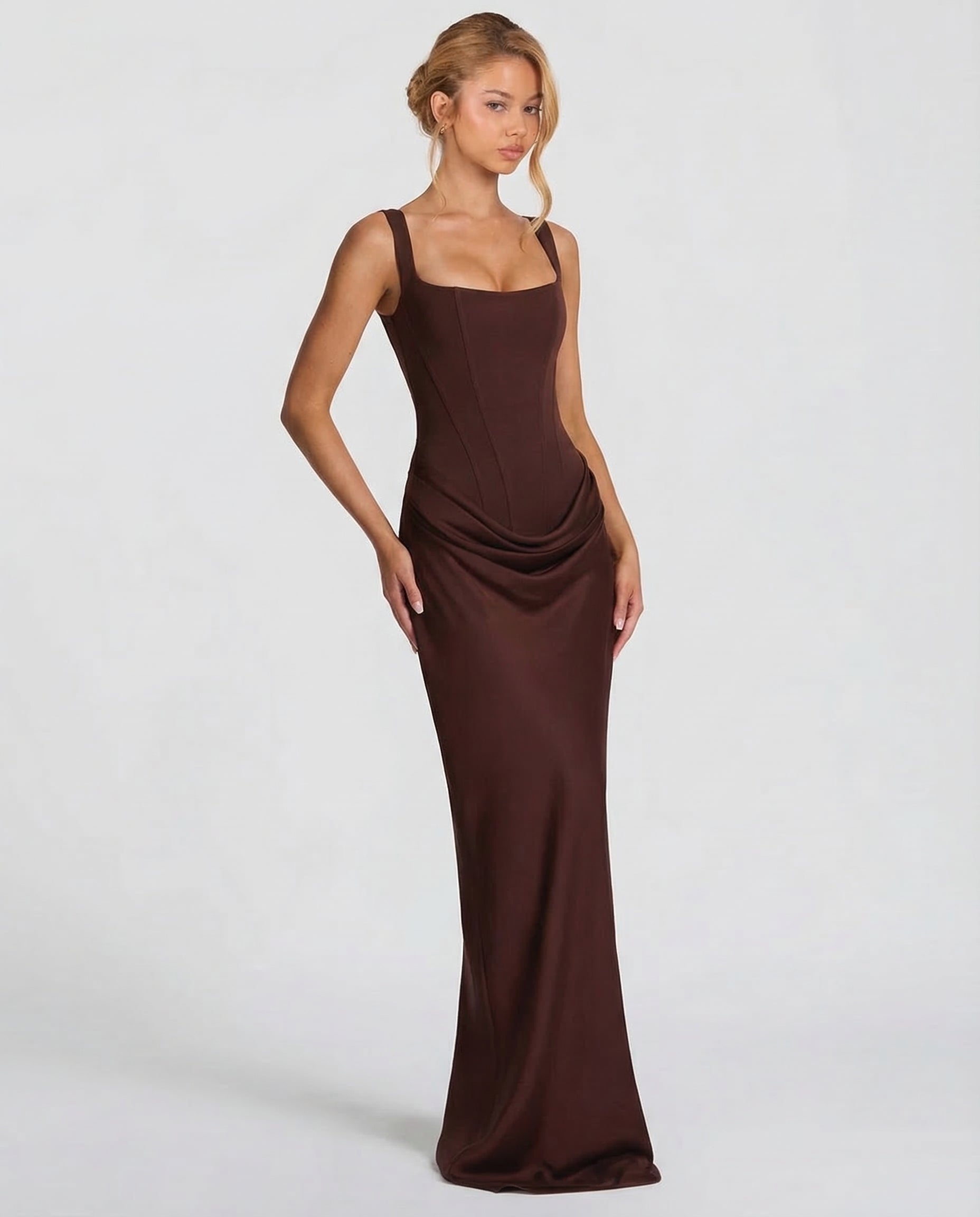 Allegra Lange Jurk Dames | Nauwsluitend | Gedrapeerd | Zandloper Silhouet 3