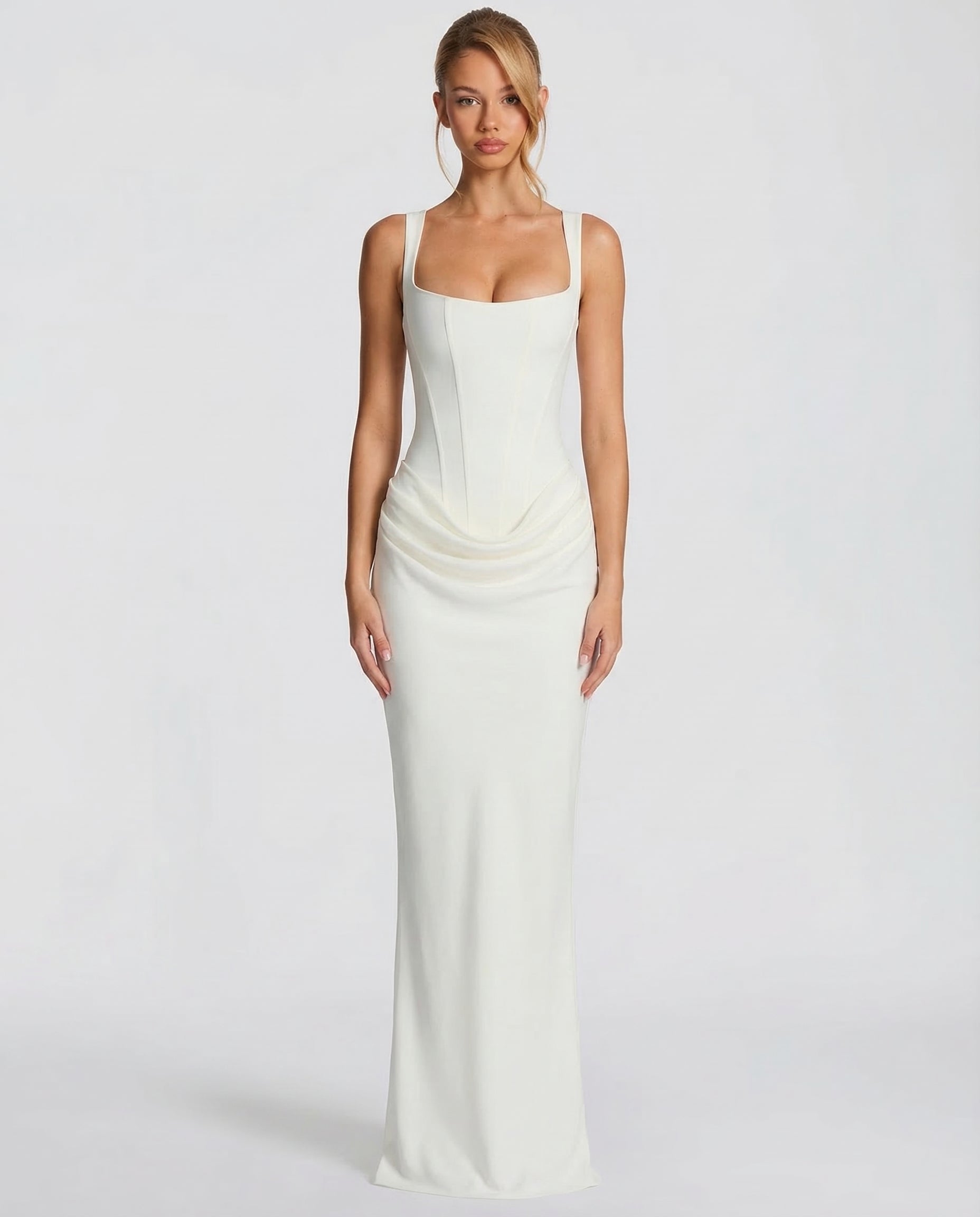 Allegra Lange Jurk Dames | Nauwsluitend | Gedrapeerd | Zandloper Silhouet 8
