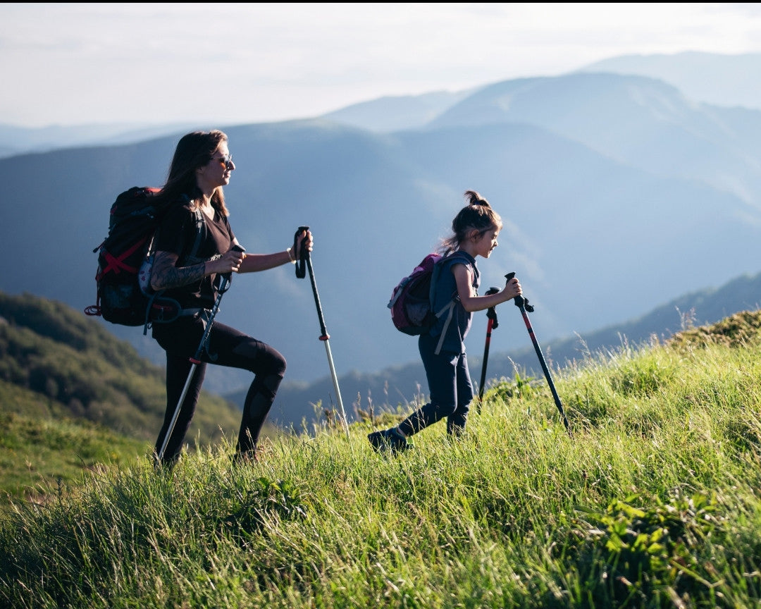 Lekkie kije do nordic walking z regulowaną wysokością i składanym wzorem