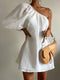 Nola NOLA One-Shoulder Sommerkjole til Kvinder | Let & Elegant i Bomuld-Hør Mix
