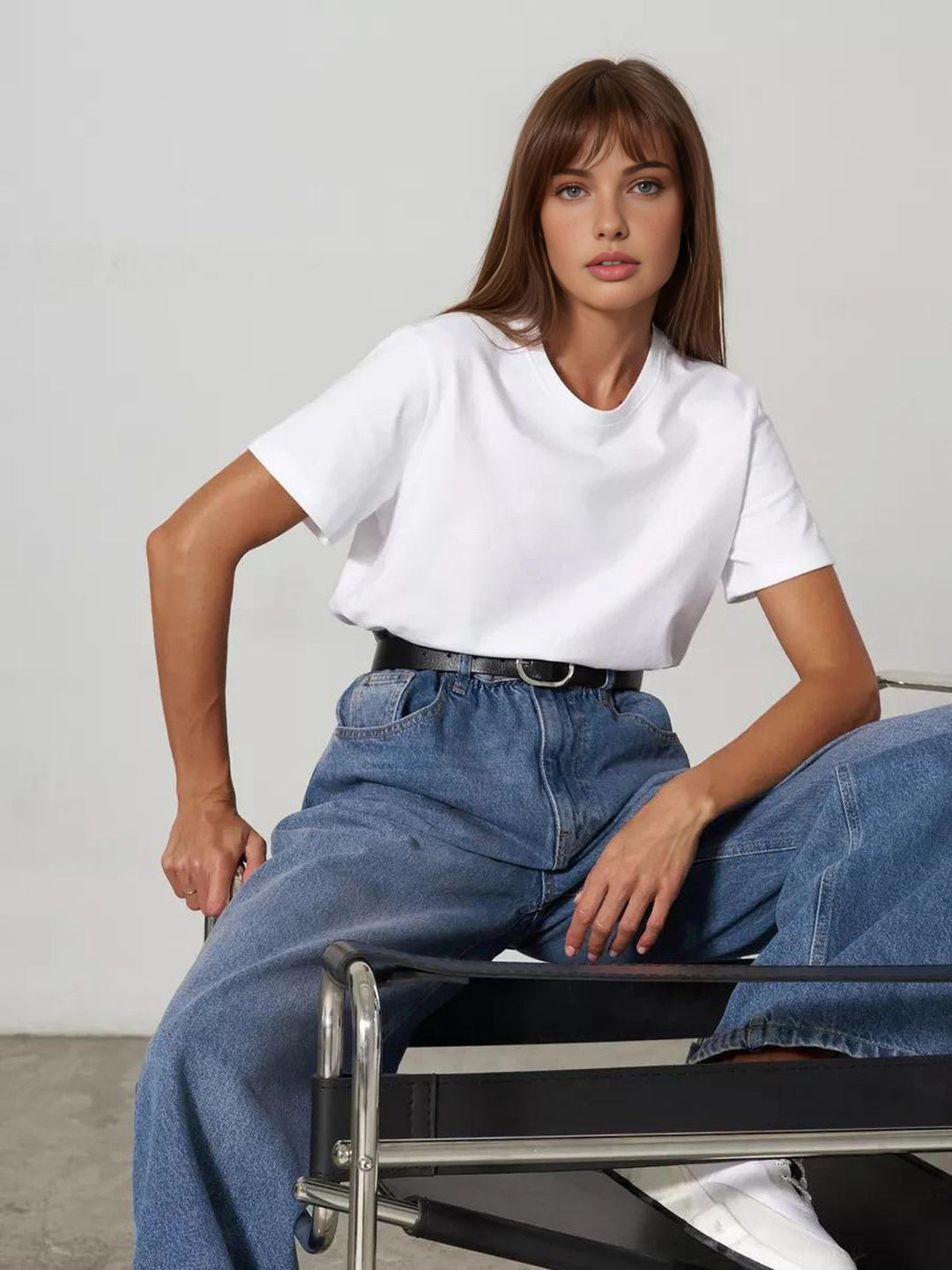 Léa | Základní oversize tričko pro ženy z prémiové bavlny | Pohodlí a uvolněný styl