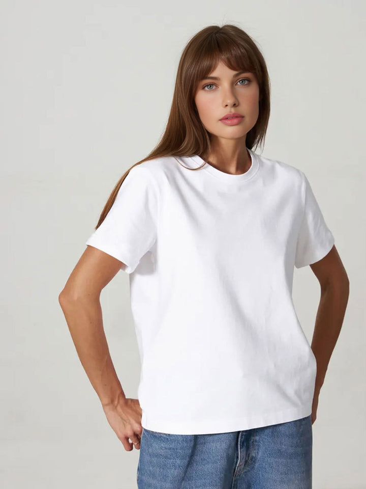 Léa | Základní oversize tričko pro ženy z prémiové bavlny | Pohodlí a uvolněný styl