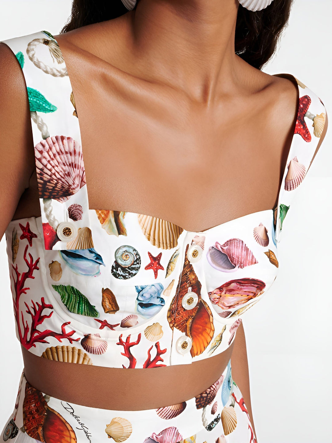 Διπλό σετ με θαλασσινό σχέδιο | Bustier & maxi φούστα Καλοκαιρινό και θηλυκό σχέδιο