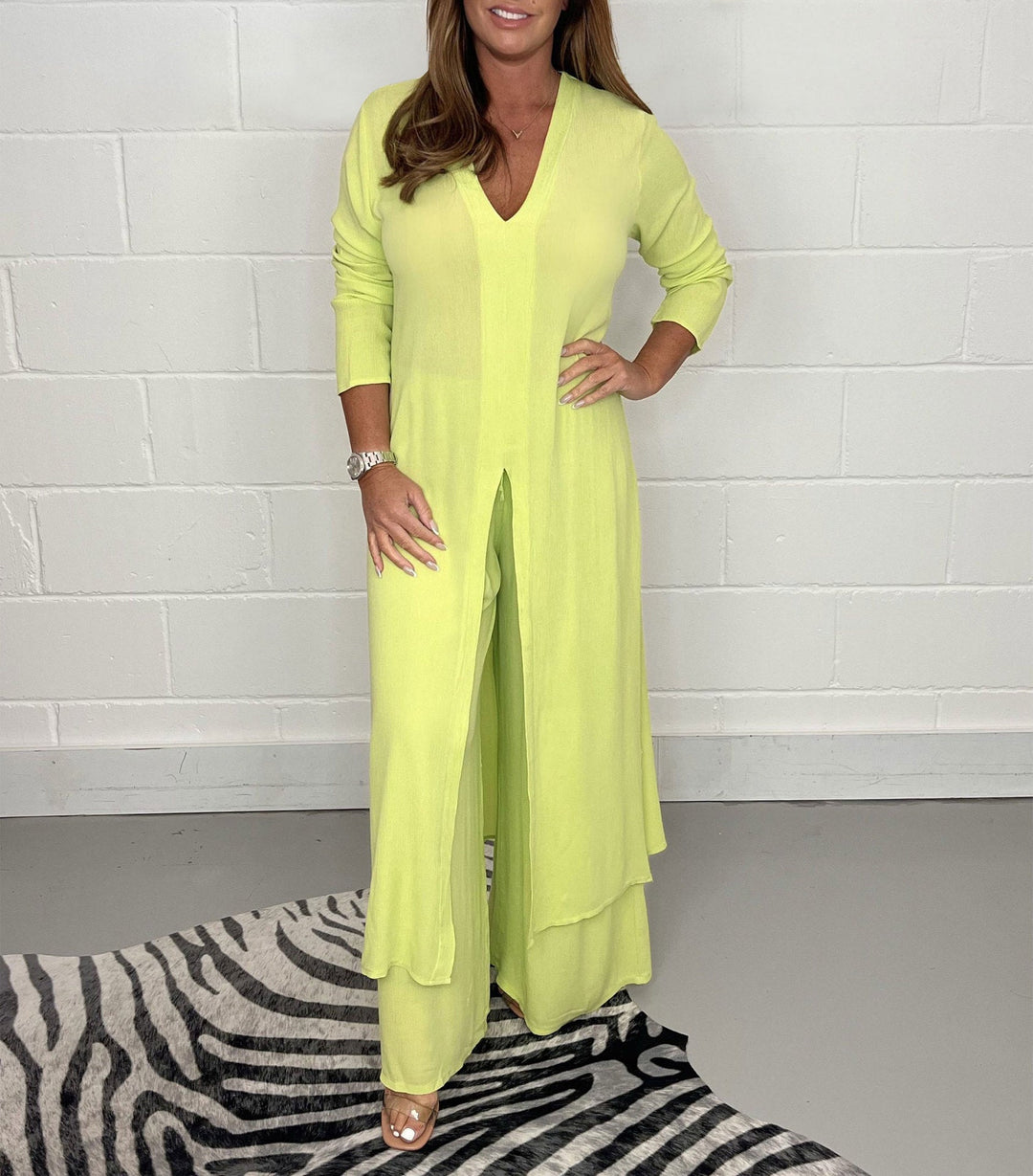Conjunto Elena todelt para mulheres com vestido e calças | Arejado, elegante e ideal para primavera/verão