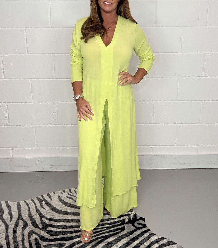 Conjunto Elena todelt para mulheres com vestido e calças | Arejado, elegante e ideal para primavera/verão