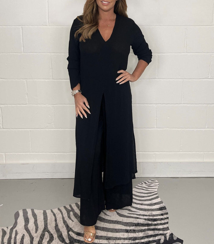 Conjunto Elena todelt para mulheres com vestido e calças | Arejado, elegante e ideal para primavera/verão