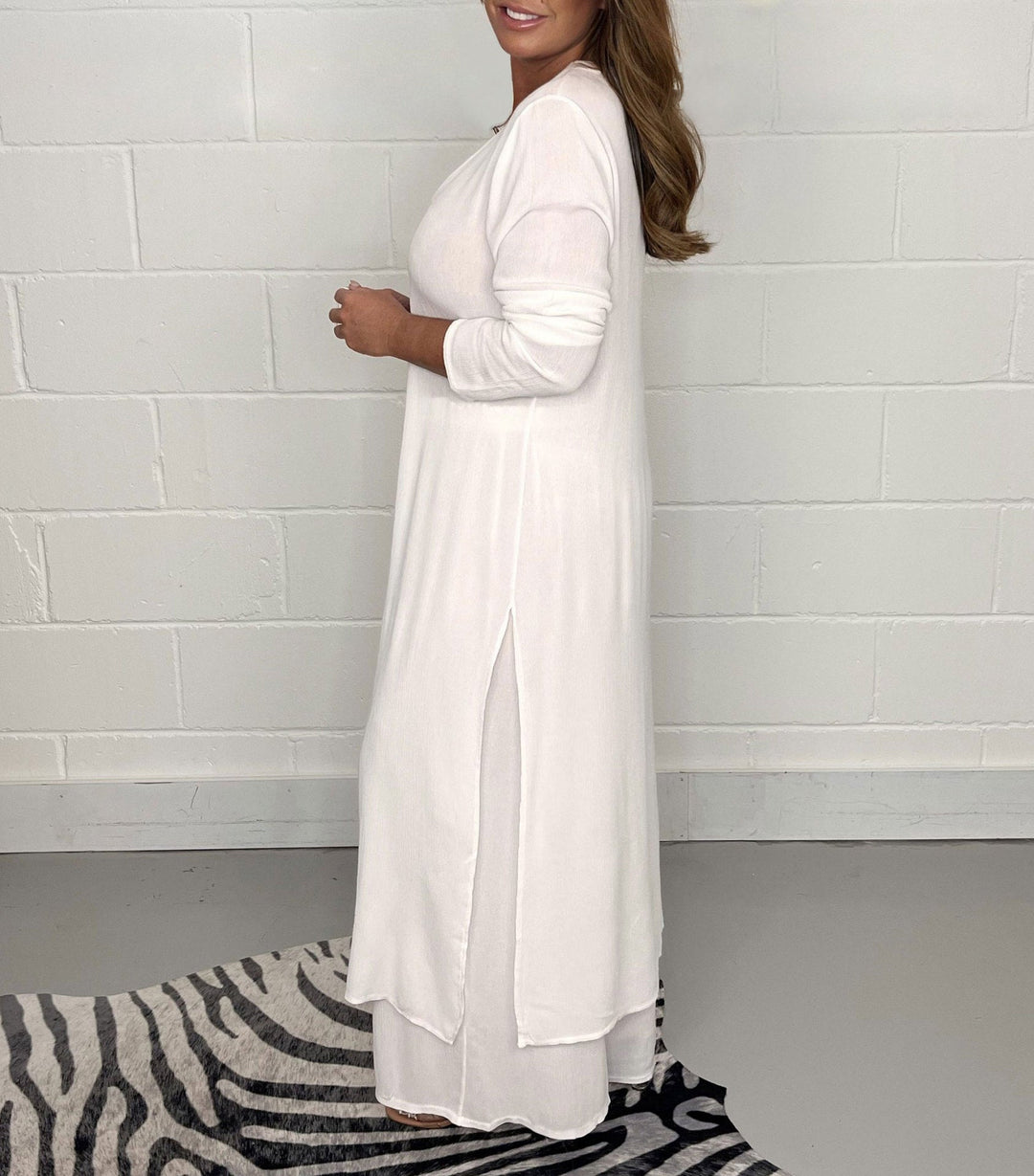 Conjunto Elena todelt para mulheres com vestido e calças | Arejado, elegante e ideal para primavera/verão