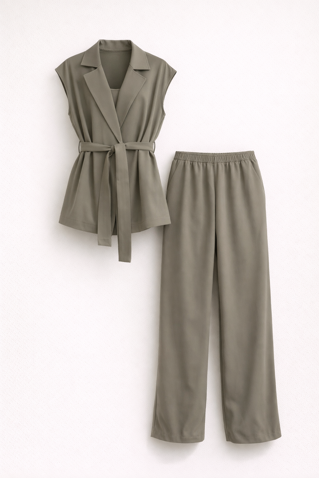 Ensemble quotidien sur mesure pour femmes avec pantalons larges et coupe décontractée