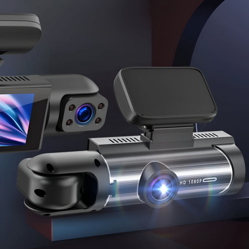 Dashcam bilkamera 1080P vidvinkel dual optagelse