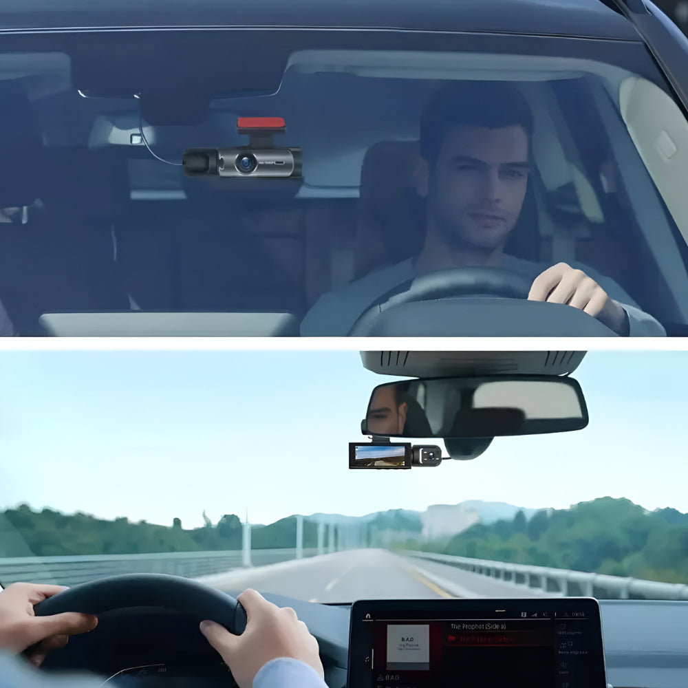 Dashcam bilkamera 1080P vidvinkel dual optagelse