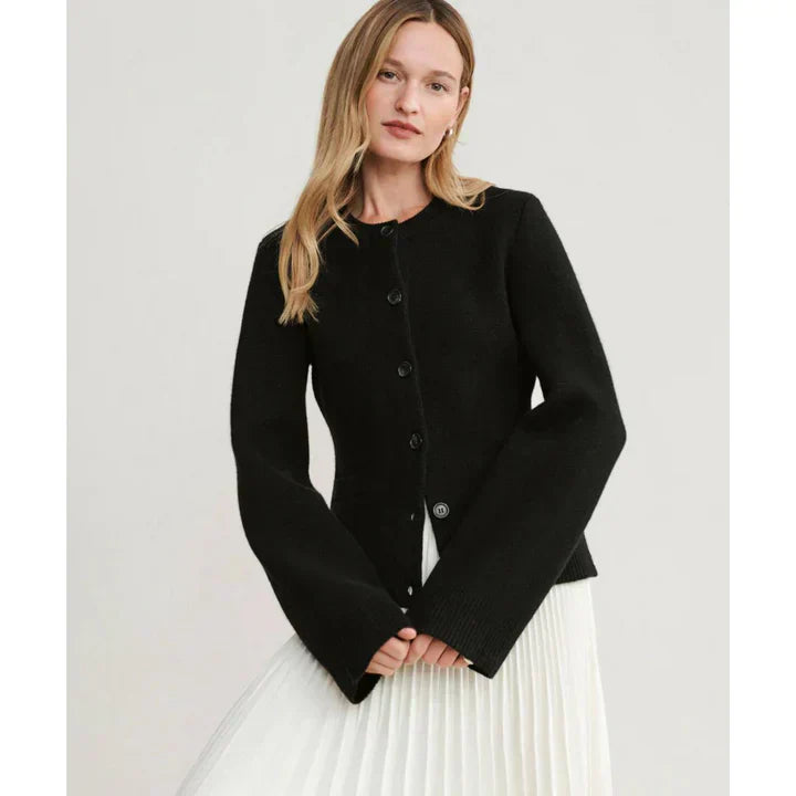 Margot | Κομψό πλεκτό σακάκι με κουμπιά και φαρδιά μανίκια | Σικ και άνετο