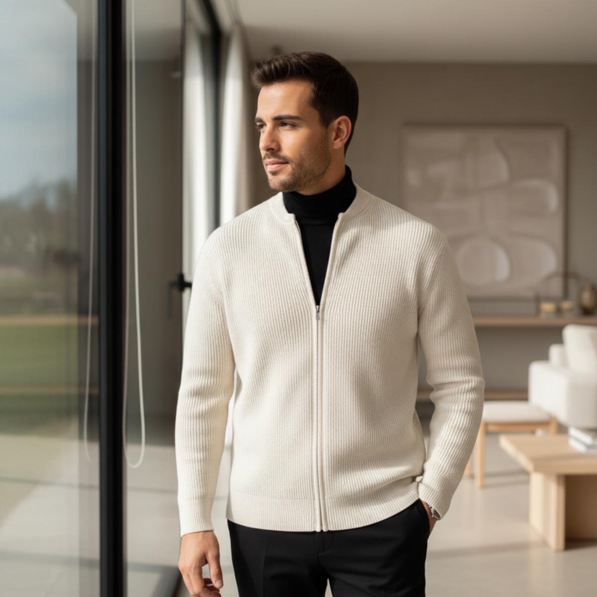 FrostVale - Herrecardigan Med Lynlås