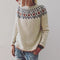Laura Dame Grovstrik Pullover | Sweater med Geometrisk Mønster Varm & Blød