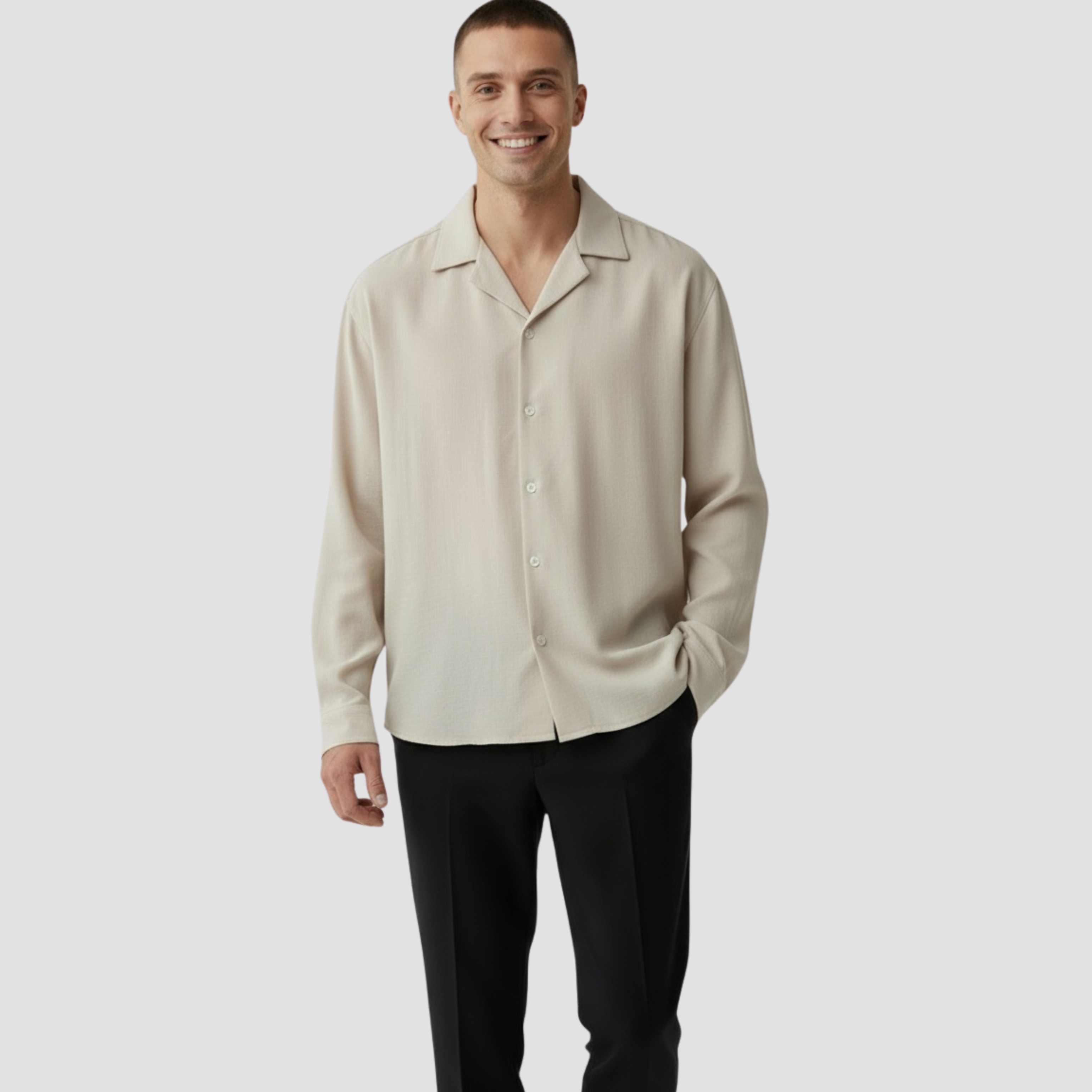 Olvisar - Herreskjorte Med Åben Krave