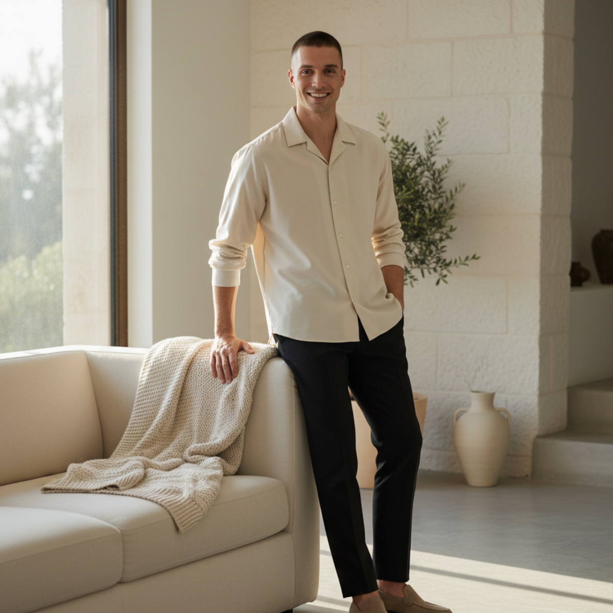 Olvisar - Herreskjorte Med Åben Krave