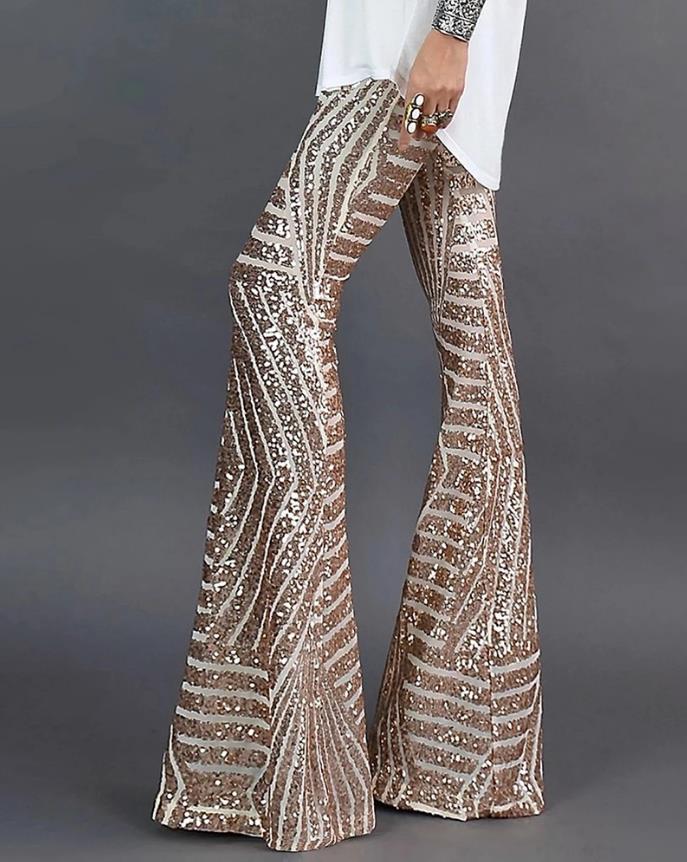 Dame Metallic Bukser | Glitrende Festbuks Stretch Behagelig og Moderne