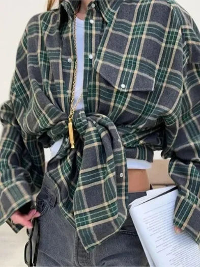 Oversized košilebunda s kostkovaným vzorem | Měkký flanel | Trendy styl vrstvení