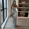 Vestido de noche para mujer - largo, brillante con escote cuadrado para gala y ocasiones especiales