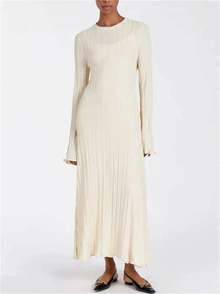 Ιζαμπέλ Μινιμαλιστικό μακρύ φόρεμα με ψηλό λαιμό και φαρδιά μανίκια | Κομψότητα και άνεση