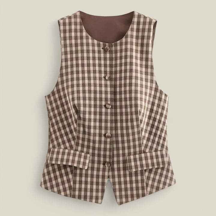 Clea 2dílná sada s kostkovanou mini sukní | Lehký a ženský preppy-chic styl