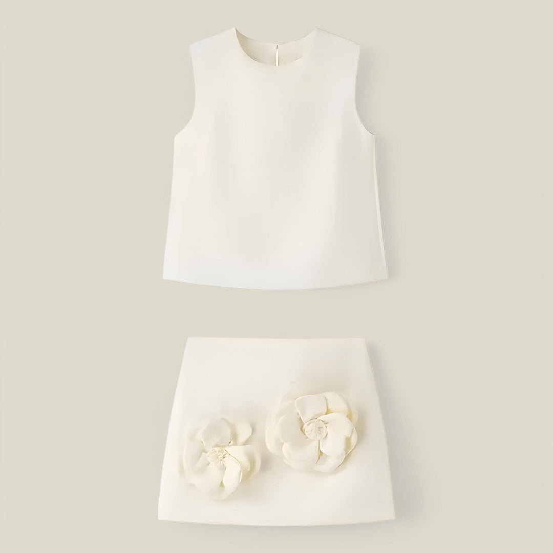 Léa 2-μέρος floral σετ με μίνι ηγετικό τμήμα | Θηλυκό και καλοκαιρινό στυλ Y2K